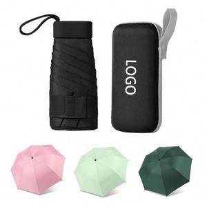 New Mini 5 Folding Flat Handle Umbrella Pocket Size Anti Uv Protection Compact <b>Small</b> Umbrellas for Rain - Product Image 1