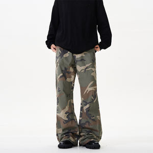 Nouveau pantalon en jean pour homme, style streetwear automne hiver été 2026, coupe ample droite, avec empiècements en forme de cylindre et d'<span class=keywords><strong>arc</strong></span>, délavé vintage - Product Image 1