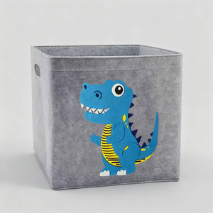 Organisateur de stockage de jouets pour enfants de grande <span class=keywords><strong>capacité</strong></span> imprimé d'animal de dessin animé en gros panier de rangement pliant en feutre pour les vêtements sales - Product Image 6
