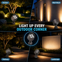 Projecteur LED extérieur en aluminium étanche IP65 18W RGBW à faisceau réglable pour aménagement paysager, allée de jardin, façade de bâtiment