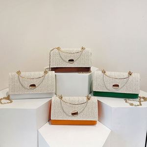 Wholesale Color Blocked Grass Woven Small <b>square</b> Bag, Personalized and Versatile Handbag, Retro Niche Crossbody Shoulder Bag - Product Image 1