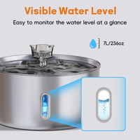 Fontaine à eau portable pour animaux de compagnie ChongxinIOT 7L en acier inoxydable, distributeur d'eau automatique pour chat et chien, bouteille filtrée ultra-silencieuse
