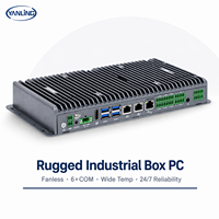 Mini PC industriel sans ventilateur Intel Core i5-1235U, 6 ports COM RS485, 3 ports LAN, DDR5, 9V-36V DC, ordinateur embarqué pour IA de pointe et vision industrielle
