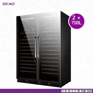 Sicao 5-20c. Cave à vin de luxe à double porte, grande capacité (300 bouteilles), avec contrôle de l'humidité et de la température - Product Image 3