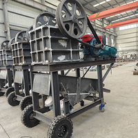 Concasseur à mâchoires mobile avec crible vibrant, pour pierres et or, moteur diesel, roulement et engrenage, haute productivité 40-70T