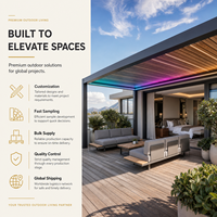 Pérgola de Aluminio 6x3 con Sistemas de Techo Opcionales Preparada para Proyectos Comerciales