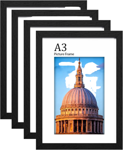 กรอบรูปไม้ทรงสี่เหลี่ยมทันสมัย ทนทาน ขนาด 11x14 นิ้ว สีดำขาวธรรมชาติ พิมพ์ลาย UV สำหรับตกแต่งห้องนั่งเล่นและห้องนอน ลดราคาพิเศษ - Product Image 3