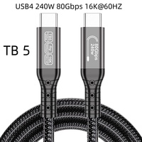 Câble USB4 DFX 80 Gbit/s 1M 240W 16K Ultra HD en nylon tressé compatible TB5 E-Marker pour boîtier SSD externe d'ordinateur portable nouvelle génération