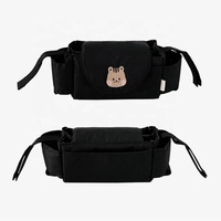 Sac de rangement pour bébé en tissu durable de grande capacité avec logo personnalisé, organisateur universel pour poussette avec crochet