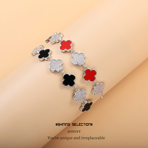 Bracelet Fleur en Zircon, Alliage de Zinc, Sertissage Pavé, Accessoire Quotidien - Product Image 5