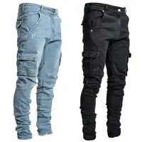 Röhrenjeans für Männer 2021 Amazon Hot Sale Patched Arbeits hose Denim Plus Size 3XL Mode Street Hole Hosen Jeans Männer