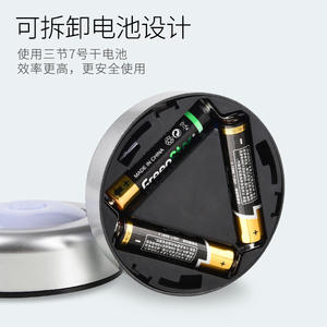 Lampe de nuit Infinity ronde à LED avec commande tactile, lumière blanche chaude, alimentée par batterie, à fixer au mur, pour armoire, pour dortoir - Product Image 3