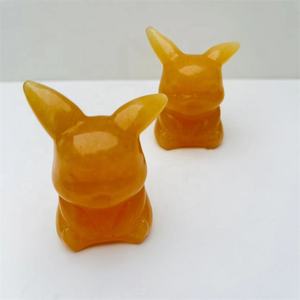 Wholesale Carving Mew Crafts Cartoon Character Crystal Pikachu Orange Calcite <strong>Pokemones</strong> - Product Image 2