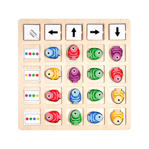 Jeu de <span class=keywords><strong>puzzle</strong></span> de correspondance des couleurs et des directions, amusant, avec petits poissons pour trouver la direction, puzzles en bois, jouets de construction - Product Image 3