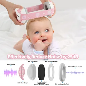 Bandeau d'oreille pour bébé 25db cache-oreilles pour bébé protection auditive cache-oreilles antibruit pour bébé de 0 à 3 ans
