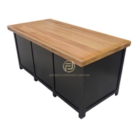 Buffet de salle à manger moderne avec tiroirs, dessus en bois, console de luxe en acier inoxydable