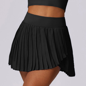 Celana olahraga wanita, rok kasual berlipat cepat kering celana tenis Anti paparan kebugaran bernapas dengan Logo di pinggang - Product Image 5