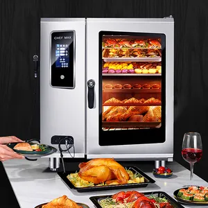 Chefmax Combi Oven Boiler Commercial 10 Trays 18KW Electric Combi Steam Oven Commercial Kitchen Cooking Equipment Multifunction