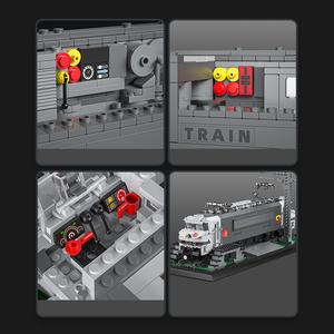 ชุดรถไฟไฟฟ้า Reobrix 66803 BB15000 สีเทา รถไฟบรรทุกหนัก พร้อมอุปกรณ์พันธุ์ไฟฟ้าและฉากหลังภูเขา สำหรับนักสะสมผู้ใหญ่ - Product Image 6