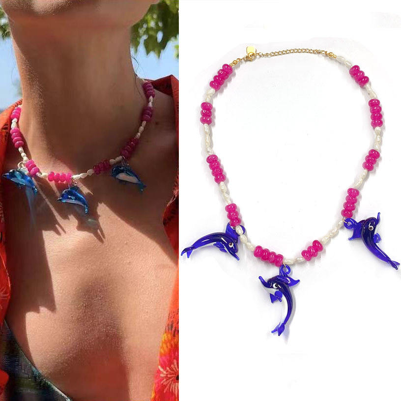 Collier dauphin saphir 38 + 5cm