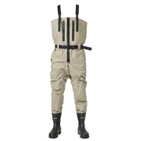 Sans PFC, respirant, 3000g/ ㎡ Waders imperméables respirants 24h/24 avec grande fermeture éclair pour la pêche à la mouche