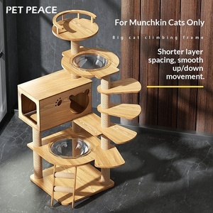 Tiragraffi per Gatti con Cuccia, Albero in Sisal Tutto-in-Uno, Adatto a Tutte le Stagioni, Salvaspazio, Piattaforma <span class=keywords><strong>di</strong></span> Salto Multilivello per Gatti - Product Image 1