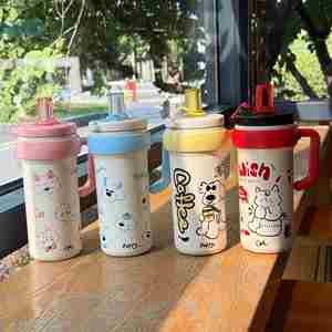Tazas Térmicas de Acero Inoxidable con Tapas, Tazas Térmicas para Café con Pajita, Taza de Viaje para Café, Taza de Viaje - Product Image 1