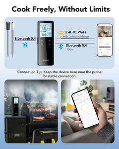 Termómetro Inalámbrico para Carne con 2 Sondas WiFi, Nuevo Termómetro Digital Inteligente con APP para Cocina, Barbacoa, Asador y Ahumador 2026 - Product Image 3