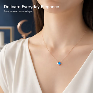 ALICE Gioielli Raffinati, Collana con Ciondolo Luna e Stella in Argento Sterling 925 e Opale Naturale, Regalo per San Valentino e Festa della Mamma - Product Image 5