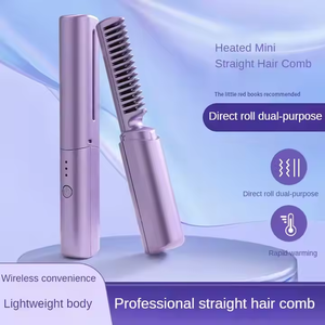 Plancha de Pelo Inalámbrica Recargable por USB, Peine Rizador de Pelo de Calentamiento Rápido, Peine Rizador de Iones Negativos Portátil, Herramienta de Peinado - Product Image 2