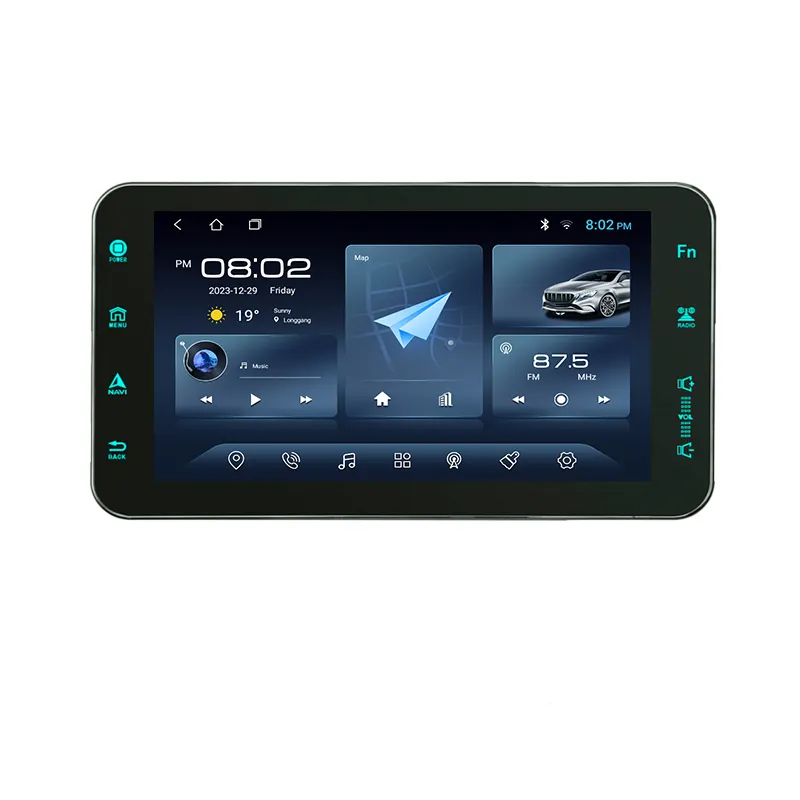 Fabrika toptan 2 Din 8 inç yukarı-aşağı ayar Android 13 otomobil radyosu IPS ekran BT GPS Carplay araç DVD oynatıcı Mulltimedia oyuncu