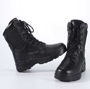 Botas de Combate TST30 para Hombre, de Cuero Negro, para 3 Estaciones: Invierno, Otoño y Primavera - Product Image 1