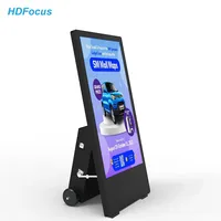 Pantalla LCD Portátil 4K de 43 Pulgadas, Panel Publicitario con Batería para Interiores y Exteriores, Reproductor de Señalización Digital con Soporte de Tótem