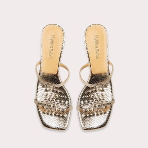 Sandalias con punta abierta para mujer, elegantes sandalias con punta cuadrada en relieve de cocodrilo con detalles de cristal para fiestas de verano - Product Image 4