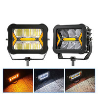 Lampe de travail LED 90W à lentille carrée en X de 4 pouces, faisceau spot blanc ambre pour camion, véhicule d'ingénierie, tout-terrain, pick-up