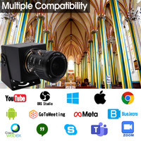 ELP 4K 60FPS USB 3.0 HD MI Çift Çıkışlı Ultra HD USB Kamera YUY2 1080p 60fps Web Kamerası, Endüstriyel Denetim için 2x Zoom Lensli