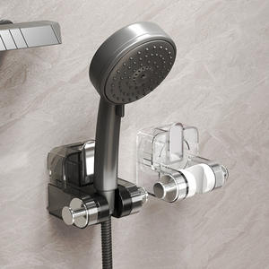 Support de pommeau de douche à ventouse, design incurvé, facile à nettoyer, réglable pour les ensembles de matériel de salle de bain - Product Image 2