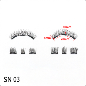 Boîte personnalisée de marque privée facile à appliquer <span class=keywords><strong>faux</strong></span> <span class=keywords><strong>cils</strong></span> en fibre végétale 3D en gros <span class=keywords><strong>cils</strong></span> magnétiques quantiques sans colle sans eye-liner - Product Image 4