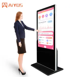 Freistehendes LCD-Werbe display, interaktive Touchscreens, AD Kiosk, Stand allein, digitale Werbe maschine, Innenraum, 43 Zoll