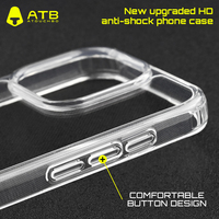 Étui transparent de luxe ATB pour iPhone 16 Pro Max, coque antichoc en TPU transparente pour iPhone 13 14 15