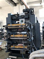 Machine d'impression flexographique semi-automatique six couleurs haute vitesse et haute efficacité pour films plastiques PE et sacs alimentaires laminés