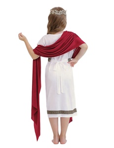 Cosplay bambini mitologia greca Costume in bianco rosso <span class=keywords><strong>Toga</strong></span> romana per le prestazioni di carnevale abito lungo - Product Image 6