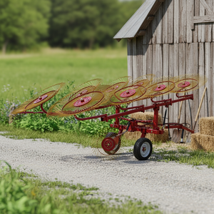 Râteau à foin pour tracteur certifié CE de haute qualité, composant essentiel PTO, garantie 1 an - Attrape-herbe fiable pour le terrain - Product Image 1