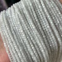 Perles carrées en pierre de lune blanche naturelle de 3 mm, facettées, en forme de dés, pierres précieuses rubis, pierres de guérison, perles pour la fabrication de bijoux DIY, brin complet