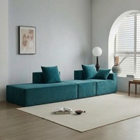 Minimalistisches Modulares Ecksofa, Frei Kombinierbare Würfel-Couch mit Zierkissen für das Wohnzimmer