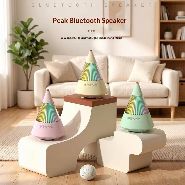 Mountain Shape Speaker Colorful RGB Light TWS Stereo Portable Wireless Desktop HIFI Audio Home Decor Speaker