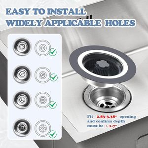 Filtre de vidange universel en acier inoxydable de style américain pour évier de cuisine, avec noyau rebondissant, pour lave-vaisselle et lavage de légumes - Product Image 4