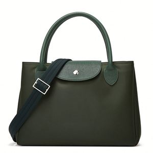 Bolso Tote de Moda para Mujer, Diseño Oxford, Color Sólido, Grande, con Cierre, Forro de Poliéster, Portátil, para Llevar en la Mano o al Hombro - Product Image 4