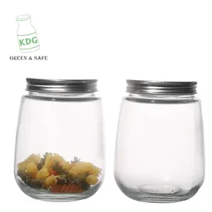 Kdg Thương Hiệu Chất Lượng Cao Chai Thủy Tinh Các Nhà Sản Xuất Hình Dạng Trứng 500Ml Rỗng Rõ Ràng Chai Thủy Tinh Với Nắp Kim Loại