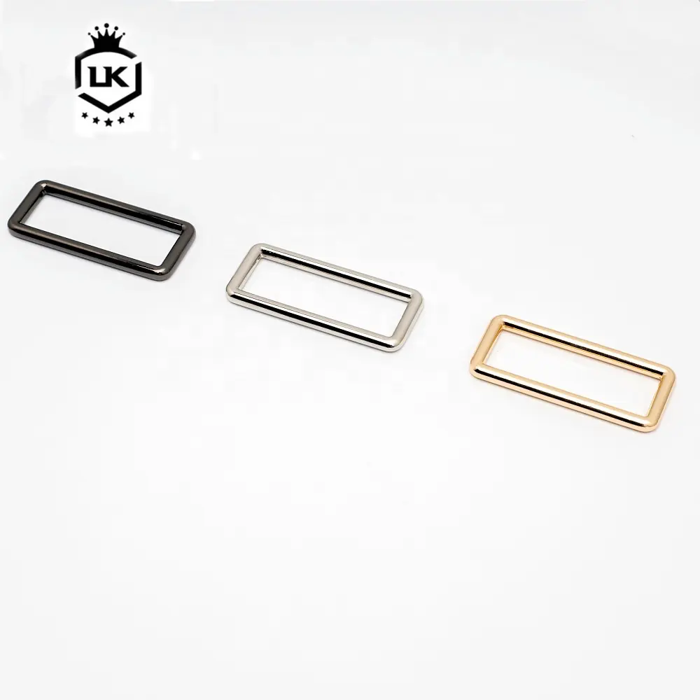 LanKe مصنع صنع مربع مشبك حلقة الجملة المسطحة المعدنية يا خاتم لحقيبة اليد أو الملابس